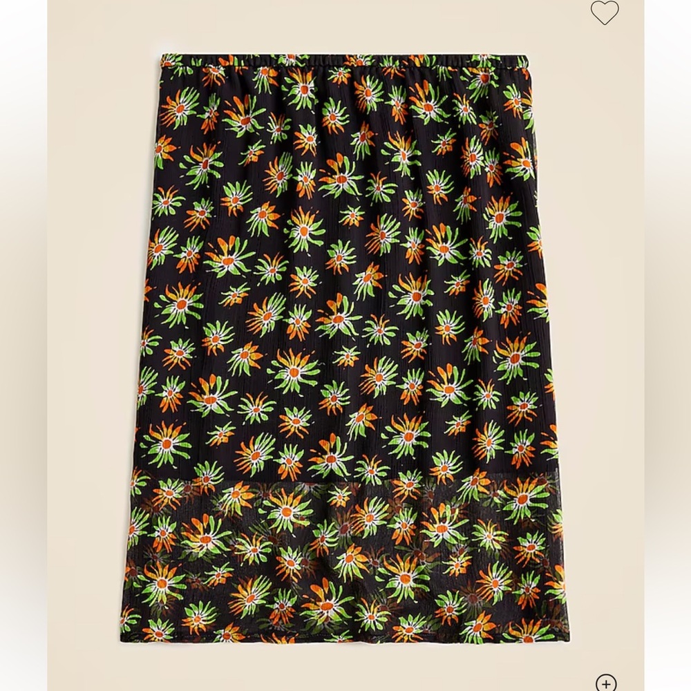 NWT J Crew Gwen Chiffon Skirt